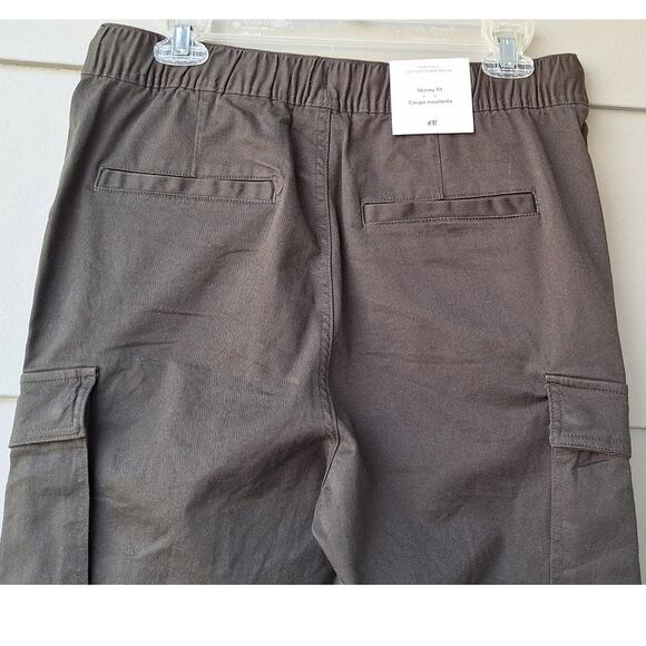 H&M Women's Olive Military Green Skinny Cargo Pants Size S Recycled Cotton blend - Picture 6 of 10